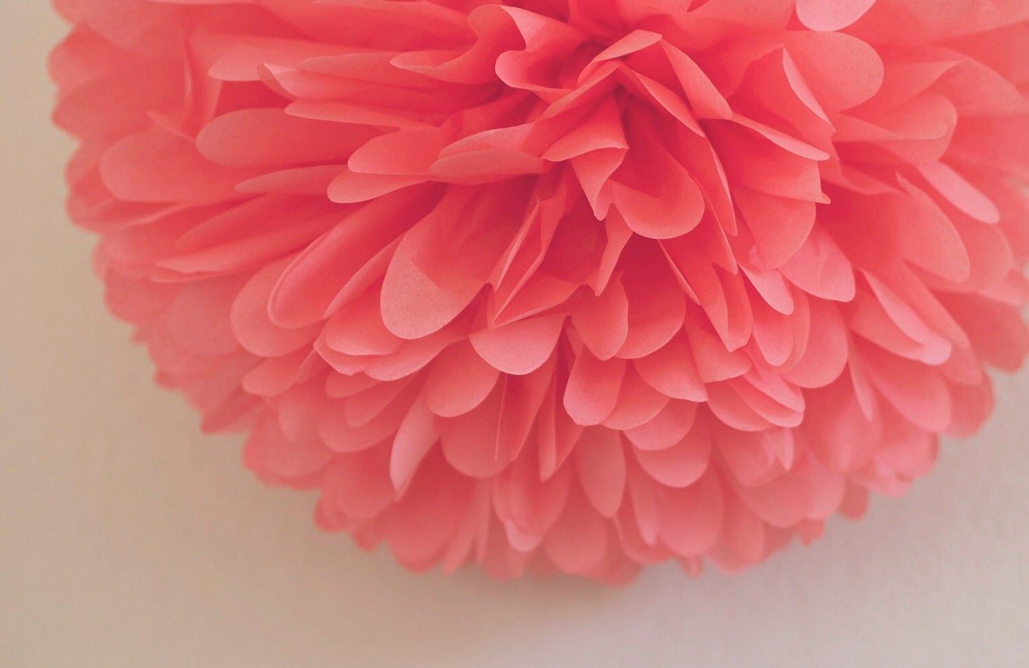 Coral Tissue Pom Pom .. Wedding Decoration / Bridal by PartyPoms