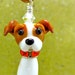 Jack Russell Lampwork Bead Dog Pendant - Ornament