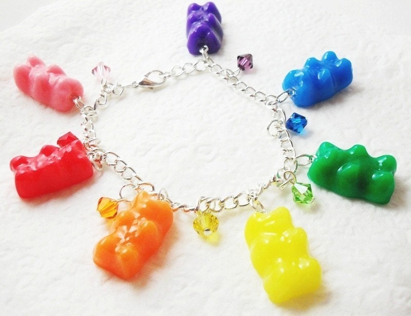 Rainbow Gummi Bear Charm Bracelet