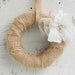 BURLAP White Linen FLOWER Wreath Rustic Shabby Chic