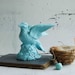 Blue Bird of Happiness Vintage Ceramic Figurine Aqua Light Blue Turquoise