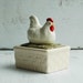 Vintage CHICKEN Porcelain Covered Box Nesting Hen Jewelry Box