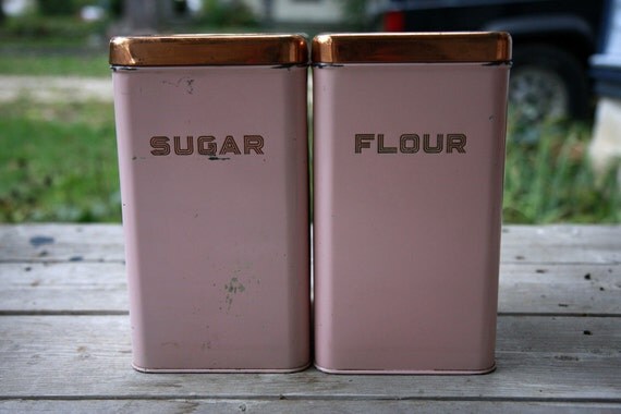 Vintage Flour and Sugar Canisters