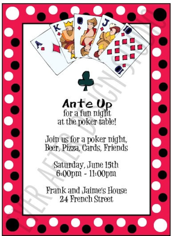 Poker birthday party invitations