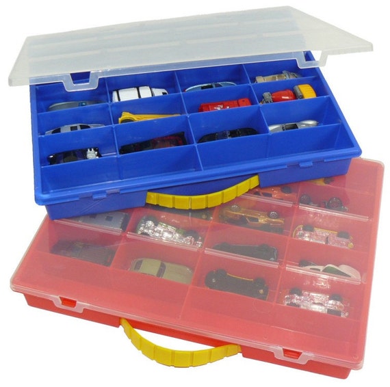 SALE Set of 15 Toy Car Cases in Blue and Red by placematsplus