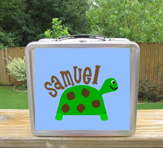 Turtle Time Personalized Metal Lunch Box