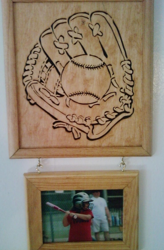 Items similar to Scroll Saw Baseball Glove and Picture Frame on Etsy