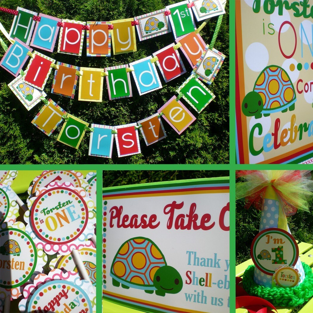 Turtle Birthday Party Decorations Shell Ebration Fully   Il Fullxfull.162823703 