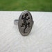 Gecko Lizard Pewter Ring - Hidden Adjustable Band