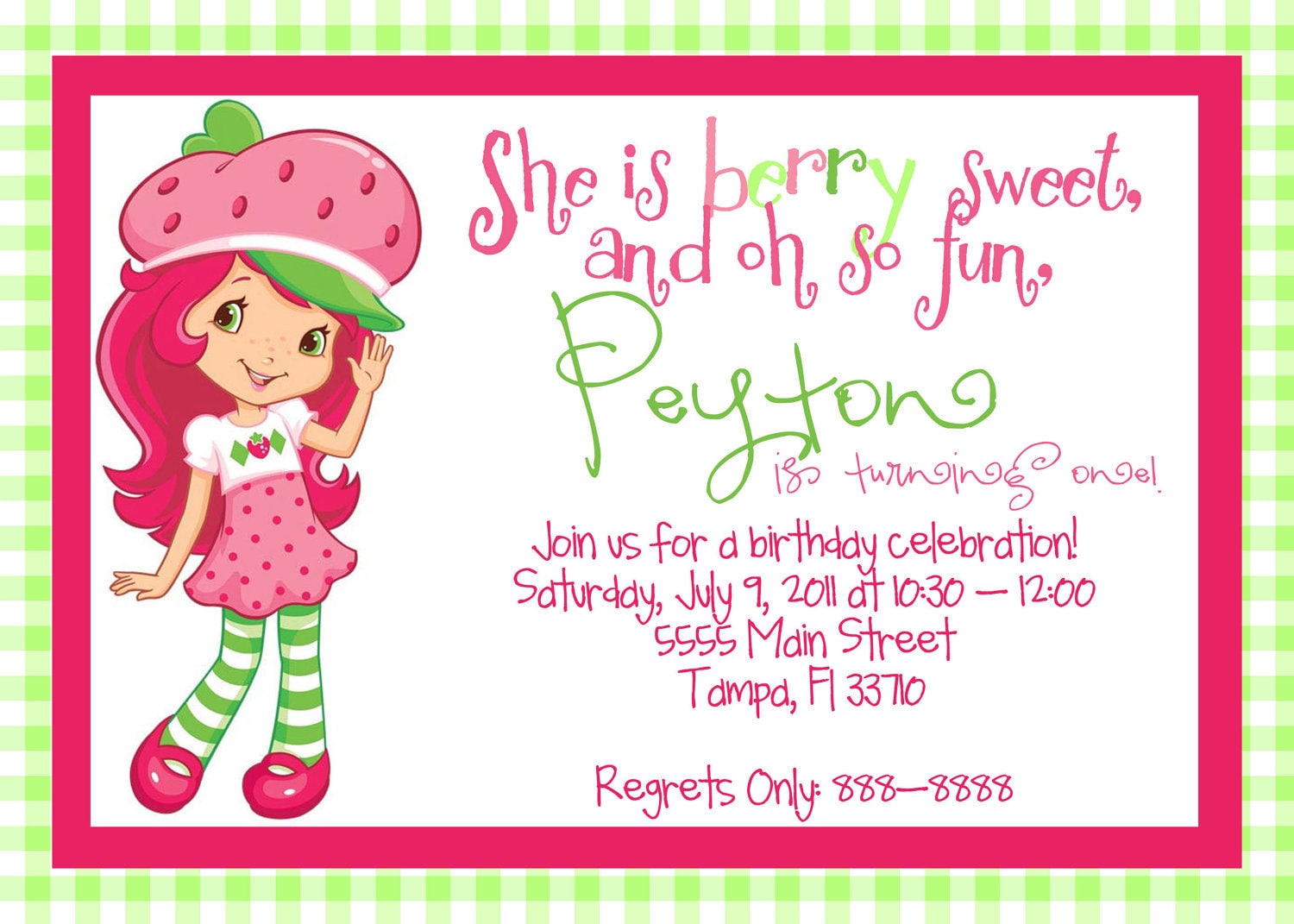 Free Strawberry Shortcake Invitations Template 5