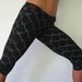 50% DISCOUNT - Cotton lycra pants with ruffle detail, and Snakeprint screenprint. Yoga clothes - dance - active wear. Black, size L