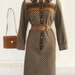 I Use Abusive Managerial Language - circa 70 - Op Art - Black and Brown Day Dress - by Lady Mendel Knits of Distinction
