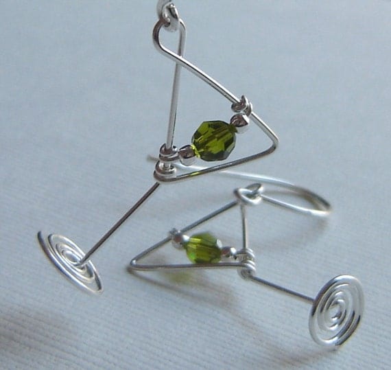 Silver Martini Earrings by PinkTrilliumStudios on Etsy