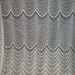 Vintage white lace net scallop curtain panel long