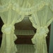 VINTAGE light yellow priscilla lace ruffle curtains 2 tiebacks with matching shower curtain