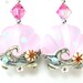 Pink Seashell Earrings, Scallop Shell Lampwork Glass Bead Earrings, Pink Shell Earrings, Pink Earrings - Pink Sands