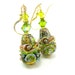 Green Glass Bead Earrings, Olive Green Gold Lampwork Earrings, Fall Earrings, Gold Filled Earrings, Olive Green Earrings - Pine Trees
