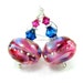 RESERVED Hot Pink Blue Glass Bead Earrings, Hot Pink Turquoise Blue Lampwork Earrings, Fuchsia Earrings - Wild Berry Smoothie