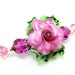Pink Glass Rose Necklace, Hot Pink Floral Lampwork Necklace, Sterling Silver Necklace, Pink Glass Bead Necklace - Peony