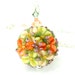 Peach Flower Necklace, Peach Floral Glass Necklace, Peach Yellow Coral Lampwork Necklace, Pastel Necklace, Summer Necklace - Spring Morning