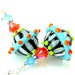 Neon Glass Bead Earrings, Blue Orange Black White Lampwork Bead Earrings, Neon Earrings, Funky Earrings - Tilt A Whirl