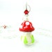 Mushroom Necklace, Woodland Necklace, Nature Jewelry, Red White Polka Dot Necklace, Lampwork Necklace, Glass Necklace - Polka Dot Mushroom