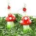 Mushroom Earrings, Red White Mushroom Lampwork Earrings, Toadstool Earrings, Red White Glass Bead Earrings - Polka Dot Mushrooms
