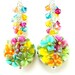 Floral Lampwork Earrings, Rainbow Floral Glass Bead Earrings, Flower Earrings, Colorful Earrings, Bright Colors - Glorious Wildflowers