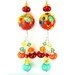Colorful Glass Earrings, Lampwork Earrings, Yellow Red Orange Earrings, Beadwork Earrings, Funky Earrings, Unique Dangle Earrings - Cosmic