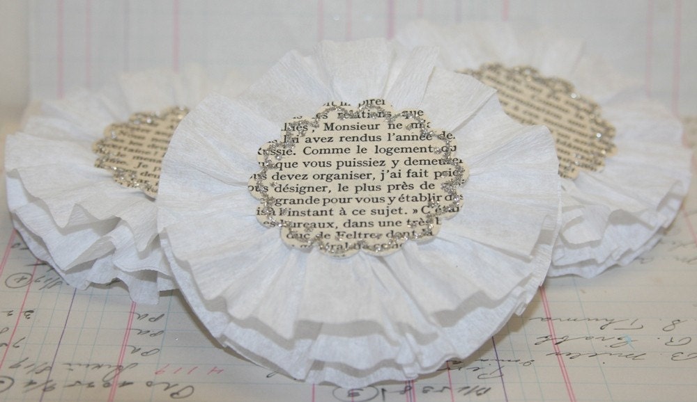 Large White Crepe Paper Flowers