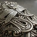 Dragonfly Art Nouveau Silver Cuff Bracelet