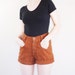 Brown 1980s Cut Off Denim High Waisted Shorts - M