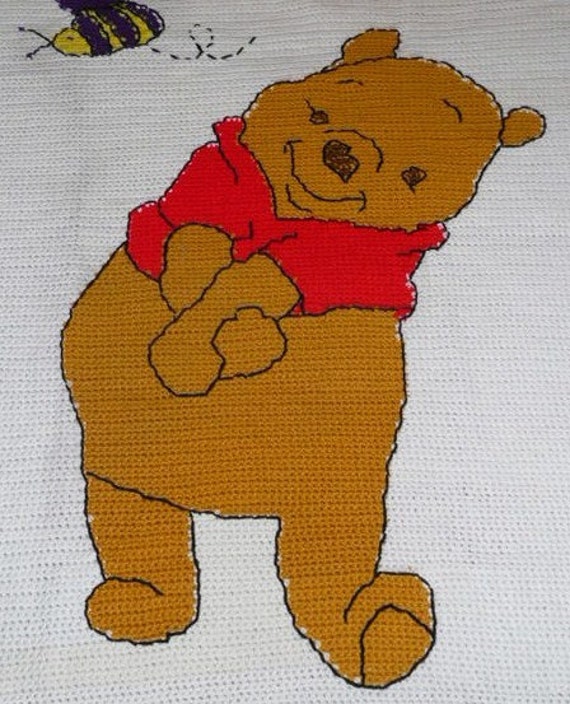 DISNEYS winnie the pooh hand crocheted afghan by maltesedreamer