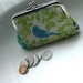 Coin purse - Blue Patchwork print