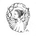 Original Pencil Drawing - Art Nouveau Girl