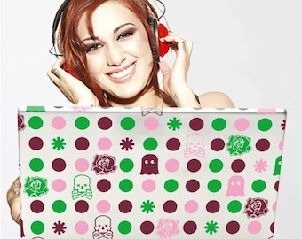 polka dots laptop decal, polkda dot decal art, FREE SHIPPING