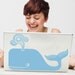 friendly whale laptop decal