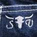 BULLS HEAD SKULL, denim jeans by sergio valente