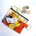 Womens Coin Purse Card Slot Key Ring Fob Wallet Henri Matisse Guitar Painting Vin en Rose Fabric Alexander Henry Bright