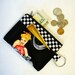 Hot Wheels Biker Girl Fabric Coin Purse Card Slot Key Ring Fob Alexander Henry Fabric Change Purse Retro Pinup Girls Rockabilly Motorcycle