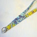 Amy Butler Fabric Lanyard ID Badge Holder Breakaway LANYARD Safety Clip Keyring Fob Temple Tulips Azure Blue Yellow