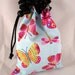 Project Bag, Butterfly, Blue, Black, Reversible, FREE US Shipping, Small
