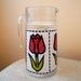 Cheery glass 60s/70s TULIP pitcher with BOLD graphics