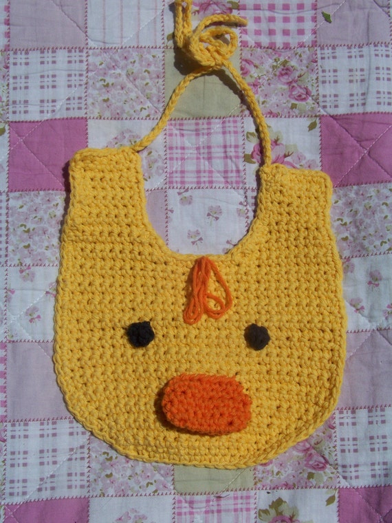 Duckie Baby Bib Crochet Cotton