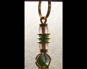 Catseye Marble Keychain Zipper Pull Vintage Keychain Cateye Marble For Vintage Car Owners