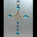 Decorative Cross Ice Blue Glass Christmas Cross Home Decor