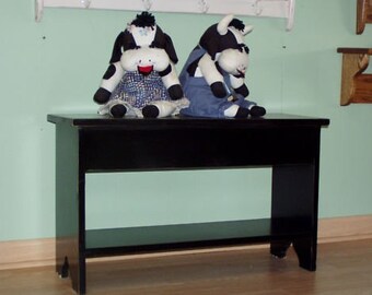 Hallway Boot Bench Black 30" Country Primitive
