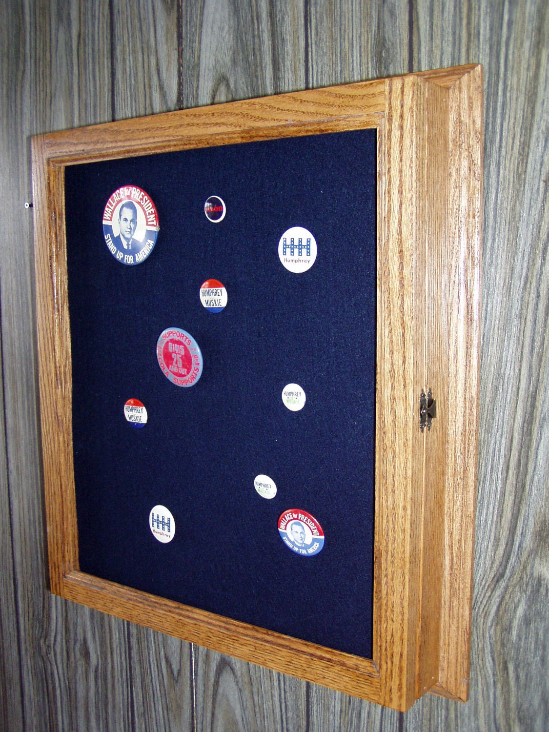 Oak Pin Case Display Collector Case