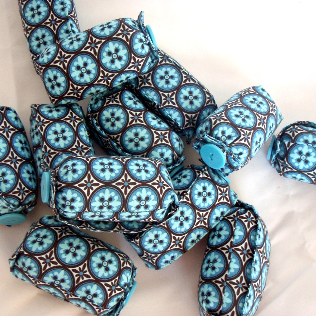 Blue Fabric Hair Curlers Mega Sized