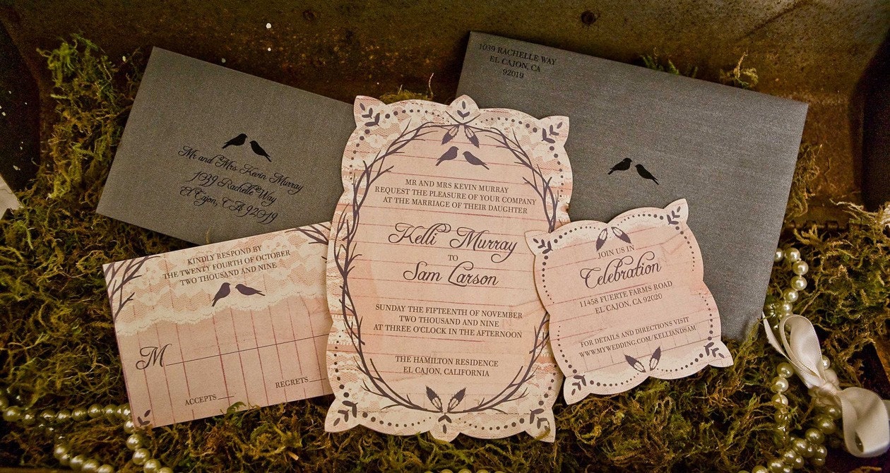 Vintage Garden Wedding Invitations 7